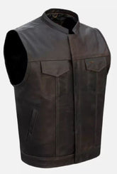 altimate Brown leateher vest in Montreal canada